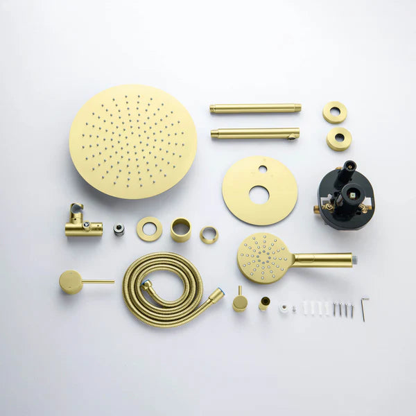 Casa Fixtures - Shower Faucets - Halo Pressure Balanced 3-Function Ceiling Mount Shower System with Rough-in Valve (CSF-4009)