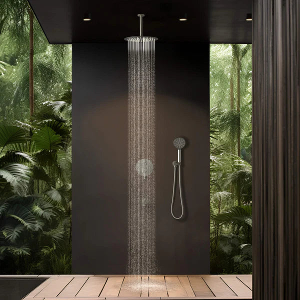 Casa Fixtures - Shower Faucets - Halo Pressure Balanced 3-Function Ceiling Mount Shower System with Rough-in Valve (CSF-4009)