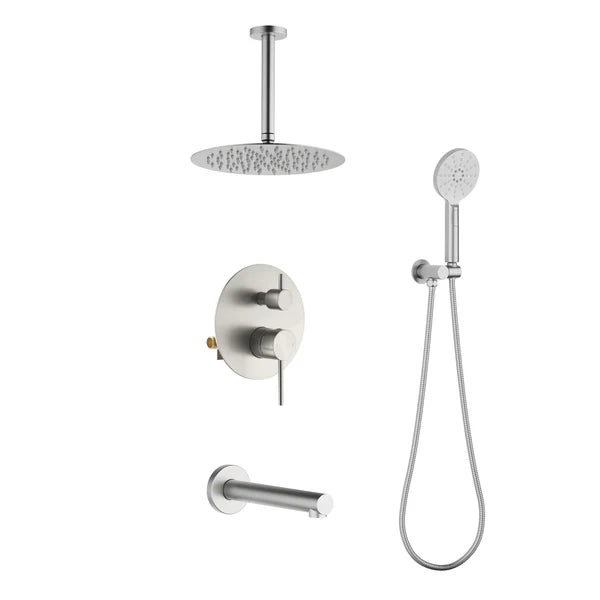 Casa Fixtures - Shower Faucets - Halo Pressure Balanced 3-Function Ceiling Mount Shower System with Rough-in Valve (CSF-4009)