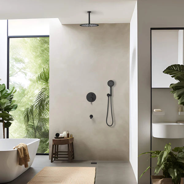 Casa Fixtures - Shower Faucets - Halo Pressure Balanced 3-Function Ceiling Mount Shower System with Rough-in Valve (CSF-4009)