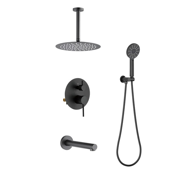 Casa Fixtures - Shower Faucets - Halo Pressure Balanced 3-Function Ceiling Mount Shower System with Rough-in Valve (CSF-4009)