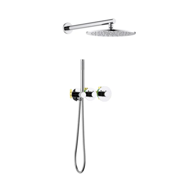 Casa Fixtures - Shower Faucets - Halo 2-Function Thermostatic Wall Mount Shower System with Rough-in Valve (CSF-4010)