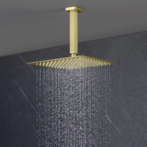 Casa Fixtures - Shower Faucets - Quadra Pressure Balanced 3-Function Ceiling Mount Shower System with Rough-In Valve (CSF-4013)