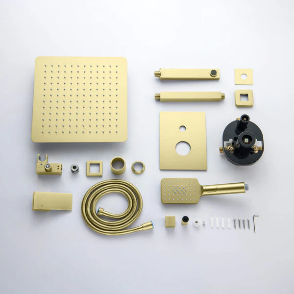 Casa Fixtures - Shower Faucets - Quadra Pressure Balanced 3-Function Ceiling Mount Shower System with Rough-In Valve (CSF-4013)