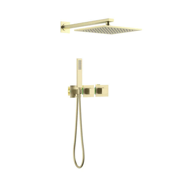 Casa Fixtures - Shower Faucets - Quadra 2-Function Thermostatic Wall Mount Shower System With Rough-in Valve (CSF-4014)