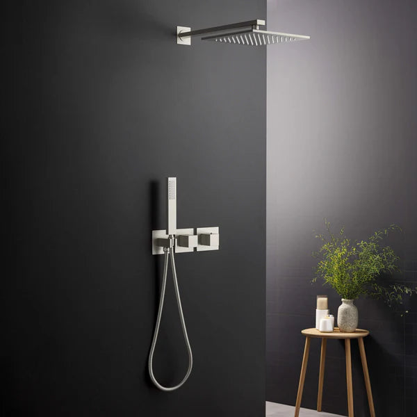 Casa Fixtures - Shower Faucets - Quadra 2-Function Thermostatic Wall Mount Shower System With Rough-in Valve (CSF-4014)