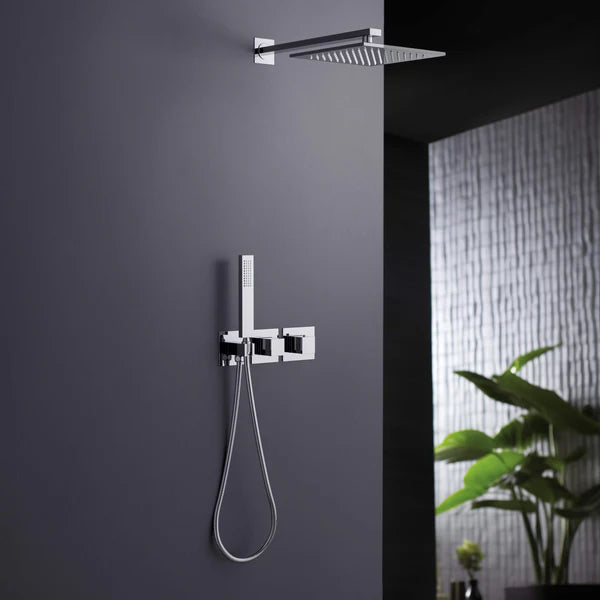 Casa Fixtures - Shower Faucets - Quadra 2-Function Thermostatic Wall Mount Shower System With Rough-in Valve (CSF-4014)