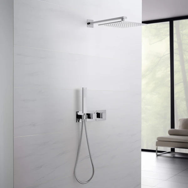 Casa Fixtures - Shower Faucets - Quadra 2-Function Thermostatic Wall Mount Shower System With Rough-in Valve (CSF-4014)