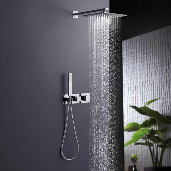 Casa Fixtures - Shower Faucets - Quadra 2-Function Thermostatic Wall Mount Shower System With Rough-in Valve (CSF-4014)