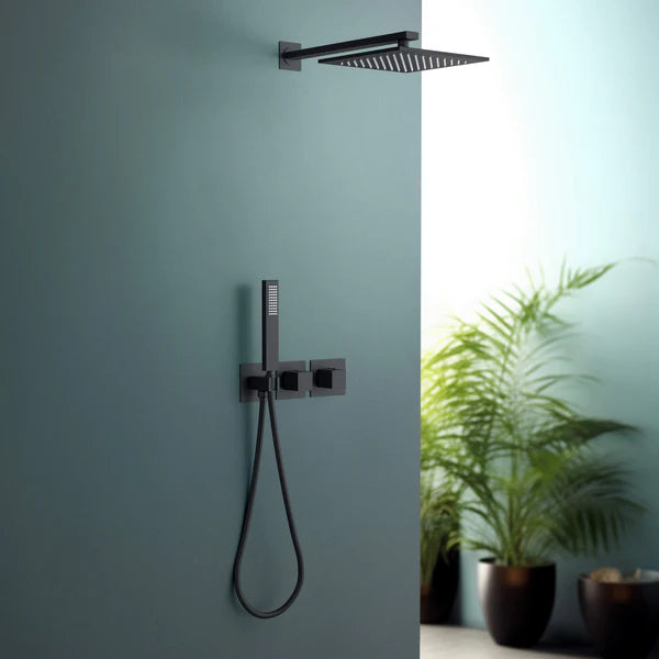 Casa Fixtures - Shower Faucets - Quadra 2-Function Thermostatic Wall Mount Shower System With Rough-in Valve (CSF-4014)