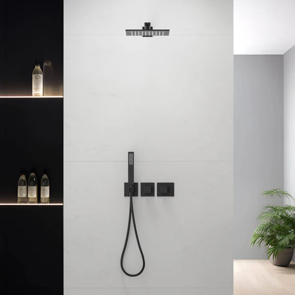 Casa Fixtures - Shower Faucets - Quadra 2-Function Thermostatic Wall Mount Shower System With Rough-in Valve (CSF-4014)