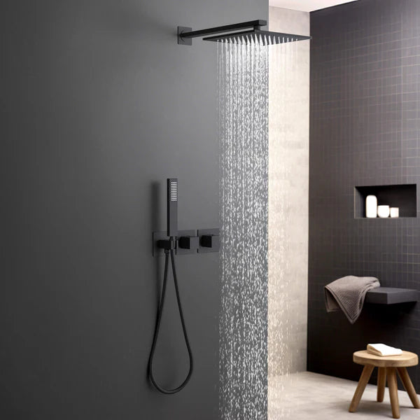 Casa Fixtures - Shower Faucets - Quadra 2-Function Thermostatic Wall Mount Shower System With Rough-in Valve (CSF-4014)