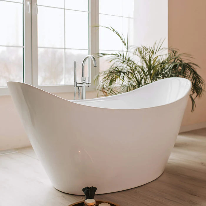 Casa Fixtures - Tub Faucets - Halo Floor Mount Tub Filler With Hand Shower (CTF-3001)