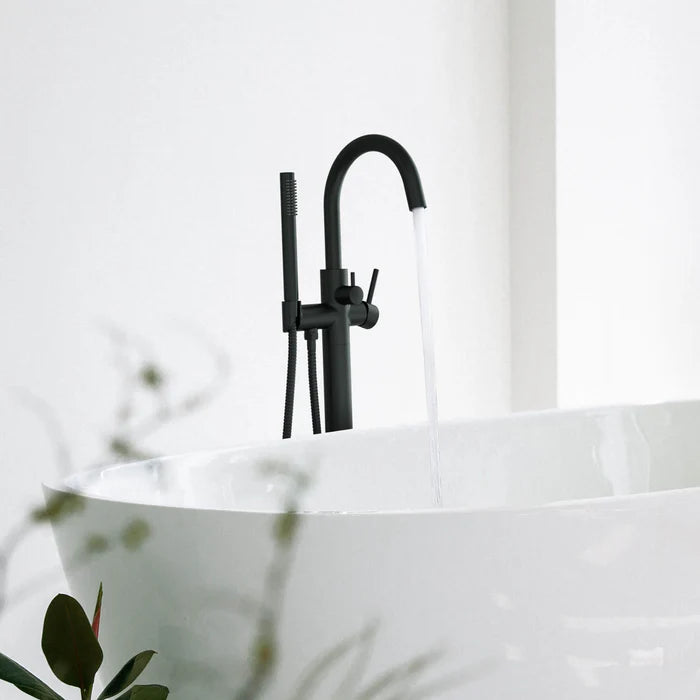 Casa Fixtures - Tub Faucets - Halo Floor Mount Tub Filler With Hand Shower (CTF-3001)
