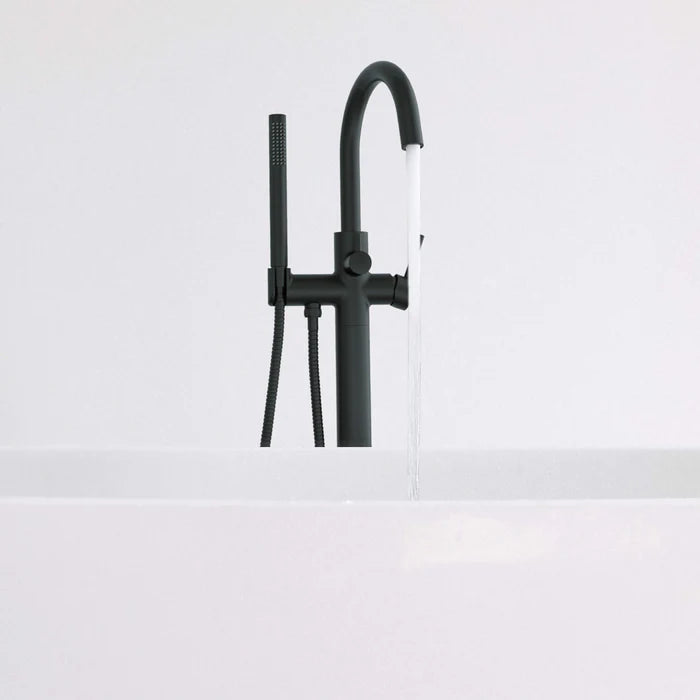 Casa Fixtures - Tub Faucets - Halo Floor Mount Tub Filler With Hand Shower (CTF-3001)