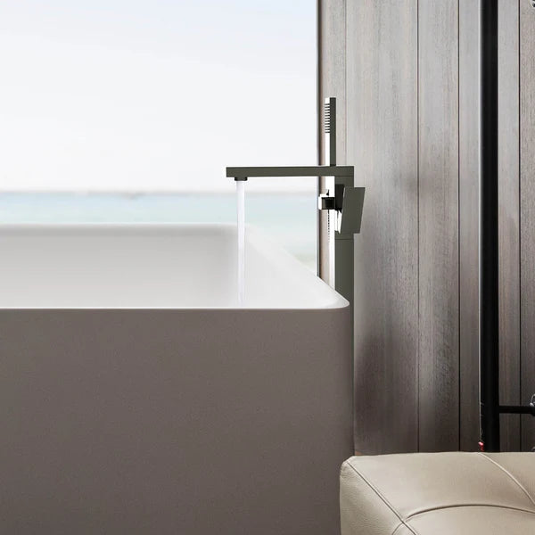Casa Fixtures - Tub Faucets - Quadra Floor Mount Tub Filler With Hand Shower (CTF-3002)