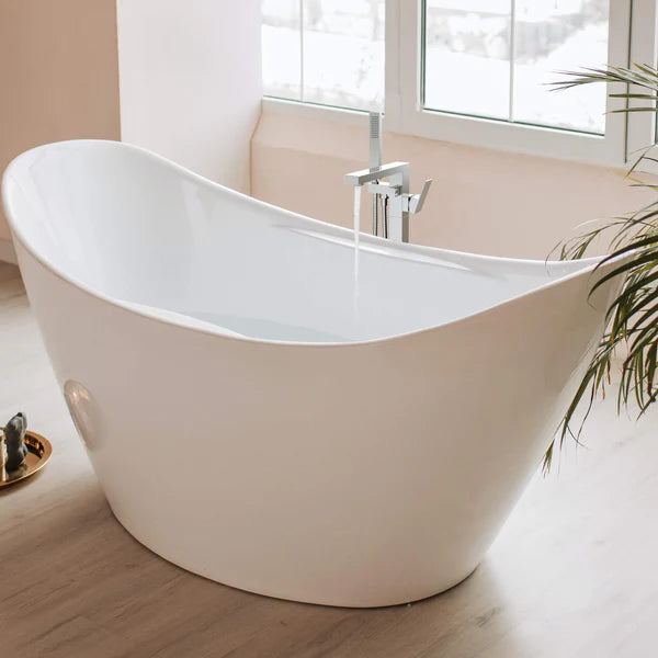 Casa Fixtures - Tub Faucets - Quadra Floor Mount Tub Filler With Hand Shower (CTF-3002)