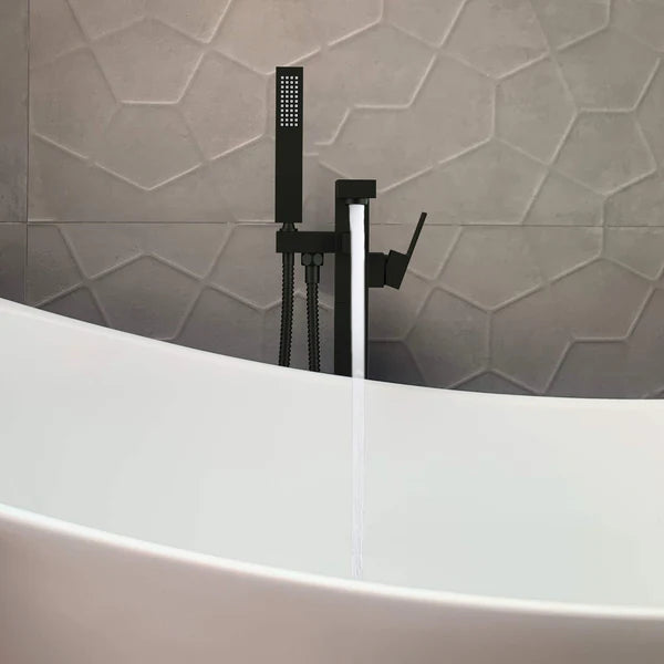 Casa Fixtures - Tub Faucets - Quadra Floor Mount Tub Filler With Hand Shower (CTF-3002)