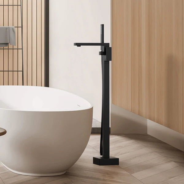 Casa Fixtures - Tub Faucets - Quadra Floor Mount Tub Filler With Hand Shower (CTF-3002)