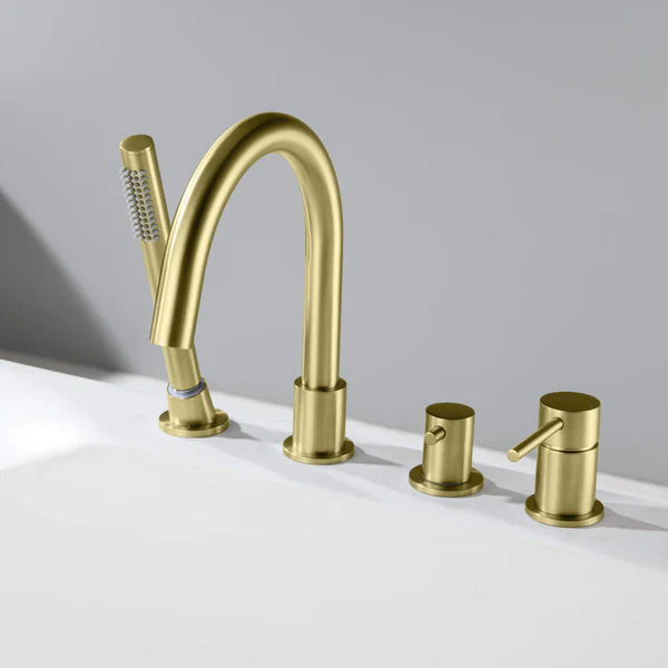 Casa Fixtures - Tub Faucets - Halo Deck Mounted Roman Bathtub Faucet with Hand Shower (CTF-3101)
