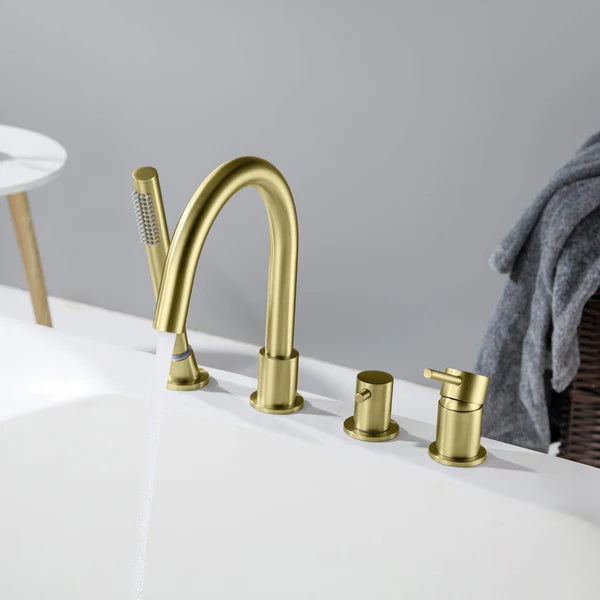 Casa Fixtures - Tub Faucets - Halo Deck Mounted Roman Bathtub Faucet with Hand Shower (CTF-3101)