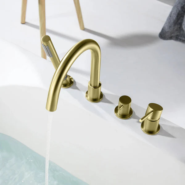Casa Fixtures - Tub Faucets - Halo Deck Mounted Roman Bathtub Faucet with Hand Shower (CTF-3101)