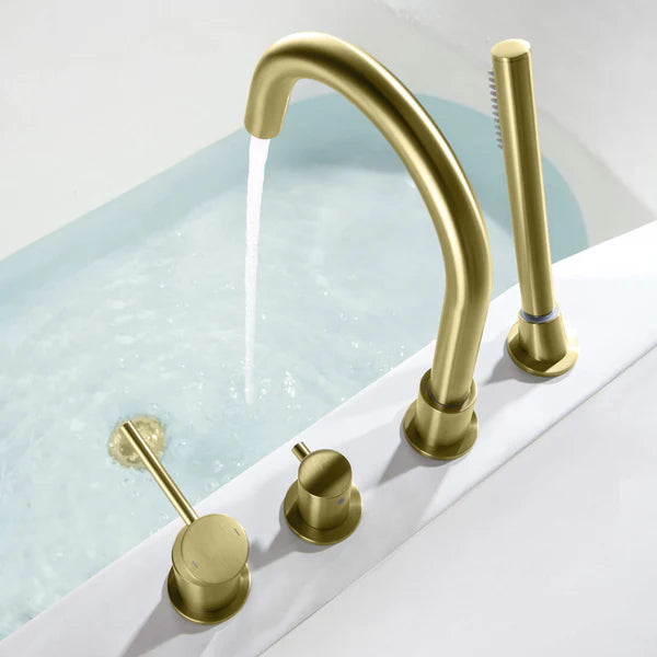 Casa Fixtures - Tub Faucets - Halo Deck Mounted Roman Bathtub Faucet with Hand Shower (CTF-3101)