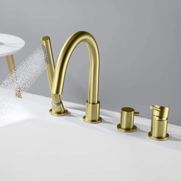 Casa Fixtures - Tub Faucets - Halo Deck Mounted Roman Bathtub Faucet with Hand Shower (CTF-3101)