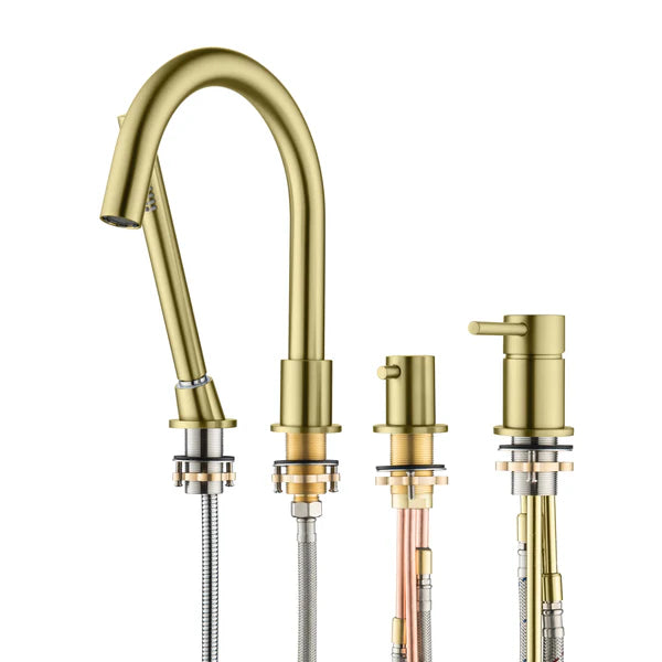 Casa Fixtures - Tub Faucets - Halo Deck Mounted Roman Bathtub Faucet with Hand Shower (CTF-3101)