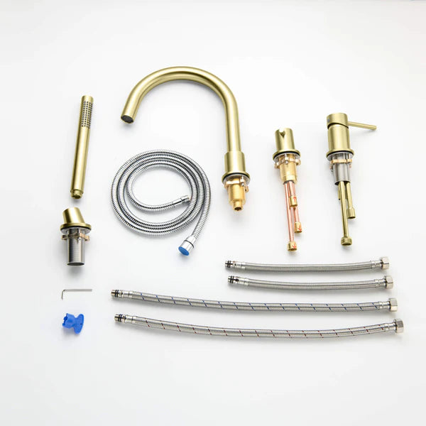 Casa Fixtures - Tub Faucets - Halo Deck Mounted Roman Bathtub Faucet with Hand Shower (CTF-3101)