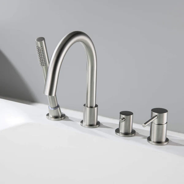Casa Fixtures - Tub Faucets - Halo Deck Mounted Roman Bathtub Faucet with Hand Shower (CTF-3101)