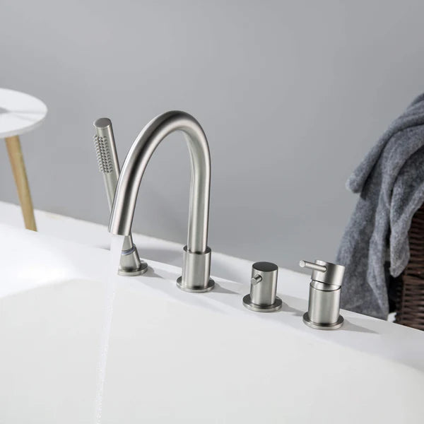 Casa Fixtures - Tub Faucets - Halo Deck Mounted Roman Bathtub Faucet with Hand Shower (CTF-3101)
