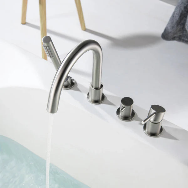Casa Fixtures - Tub Faucets - Halo Deck Mounted Roman Bathtub Faucet with Hand Shower (CTF-3101)