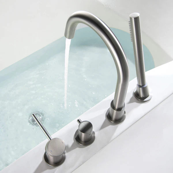 Casa Fixtures - Tub Faucets - Halo Deck Mounted Roman Bathtub Faucet with Hand Shower (CTF-3101)