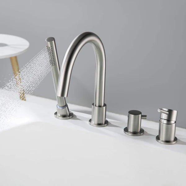 Casa Fixtures - Tub Faucets - Halo Deck Mounted Roman Bathtub Faucet with Hand Shower (CTF-3101)