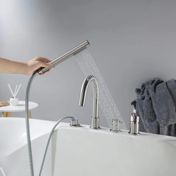 Casa Fixtures - Tub Faucets - Halo Deck Mounted Roman Bathtub Faucet with Hand Shower (CTF-3101)