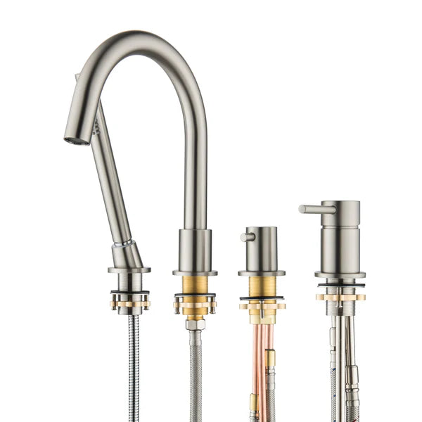 Casa Fixtures - Tub Faucets - Halo Deck Mounted Roman Bathtub Faucet with Hand Shower (CTF-3101)