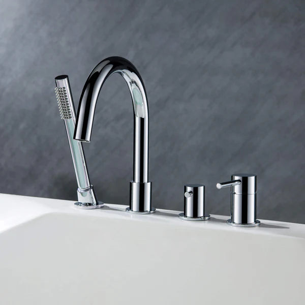 Casa Fixtures - Tub Faucets - Halo Deck Mounted Roman Bathtub Faucet with Hand Shower (CTF-3101)