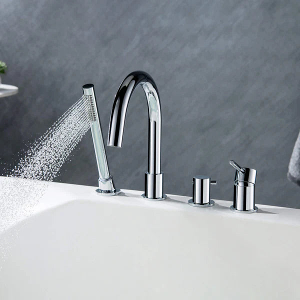 Casa Fixtures - Tub Faucets - Halo Deck Mounted Roman Bathtub Faucet with Hand Shower (CTF-3101)