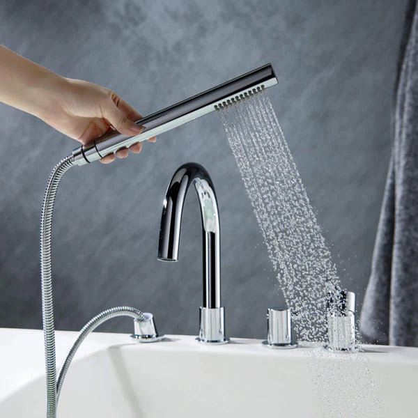 Casa Fixtures - Tub Faucets - Halo Deck Mounted Roman Bathtub Faucet with Hand Shower (CTF-3101)