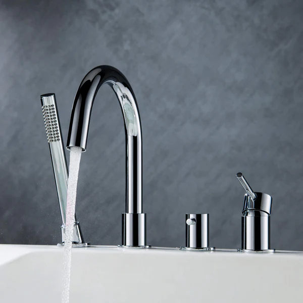 Casa Fixtures - Tub Faucets - Halo Deck Mounted Roman Bathtub Faucet with Hand Shower (CTF-3101)