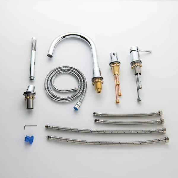 Casa Fixtures - Tub Faucets - Halo Deck Mounted Roman Bathtub Faucet with Hand Shower (CTF-3101)