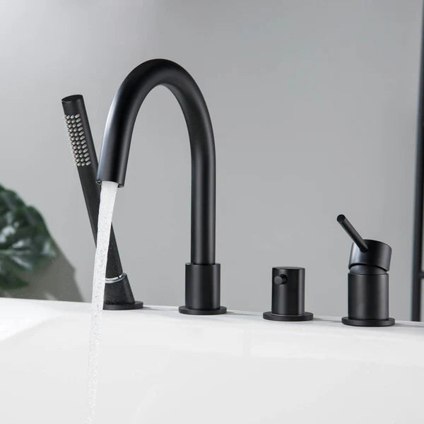 Casa Fixtures - Tub Faucets - Halo Deck Mounted Roman Bathtub Faucet with Hand Shower (CTF-3101)