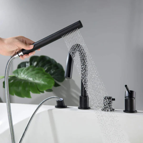 Casa Fixtures - Tub Faucets - Halo Deck Mounted Roman Bathtub Faucet with Hand Shower (CTF-3101)