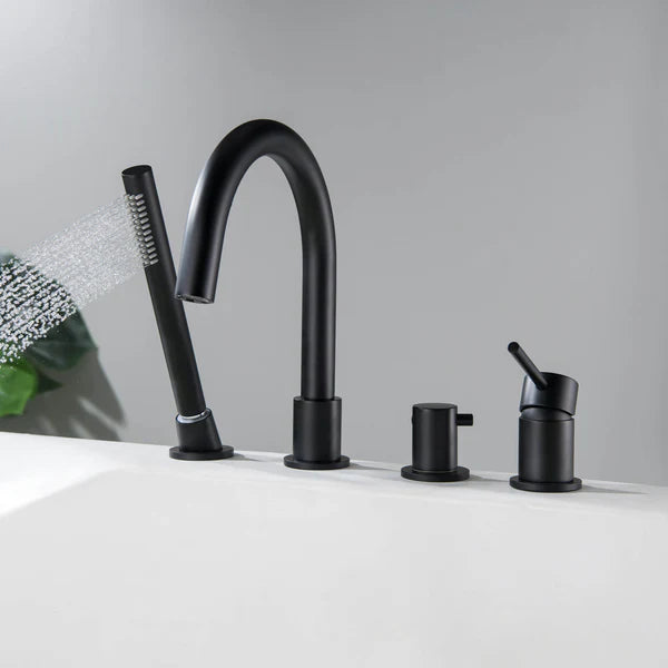 Casa Fixtures - Tub Faucets - Halo Deck Mounted Roman Bathtub Faucet with Hand Shower (CTF-3101)