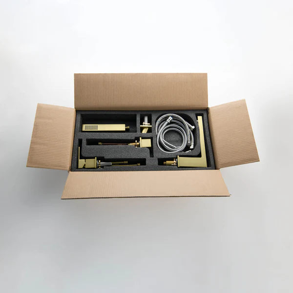 Casa Fixtures - Tub Faucets - Quadra Deck Mounted Roman Bathtub Faucet with Hand Shower (CTF-3102)