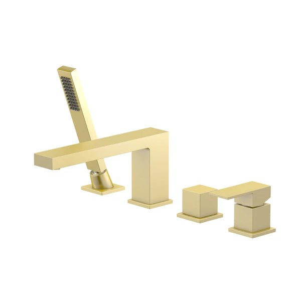 Casa Fixtures - Tub Faucets - Quadra Deck Mounted Roman Bathtub Faucet with Hand Shower (CTF-3102)