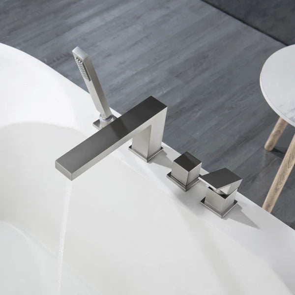 Casa Fixtures - Tub Faucets - Quadra Deck Mounted Roman Bathtub Faucet with Hand Shower (CTF-3102)