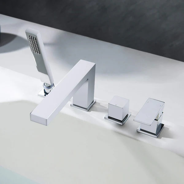 Casa Fixtures - Tub Faucets - Quadra Deck Mounted Roman Bathtub Faucet with Hand Shower (CTF-3102)