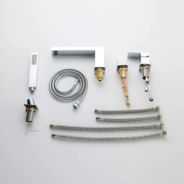 Casa Fixtures - Tub Faucets - Quadra Deck Mounted Roman Bathtub Faucet with Hand Shower (CTF-3102)